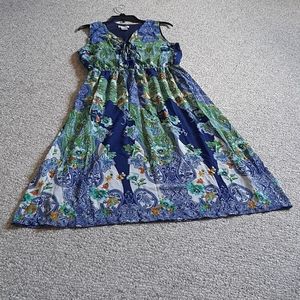 Miss Pinky Sleeveless Elastic-waist Midi Dress